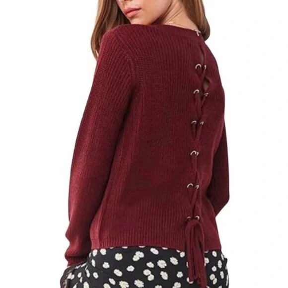 NWT Ambiance Apparel Ribbed Knit Sweater in Red Size Small - Picture 1 of 8